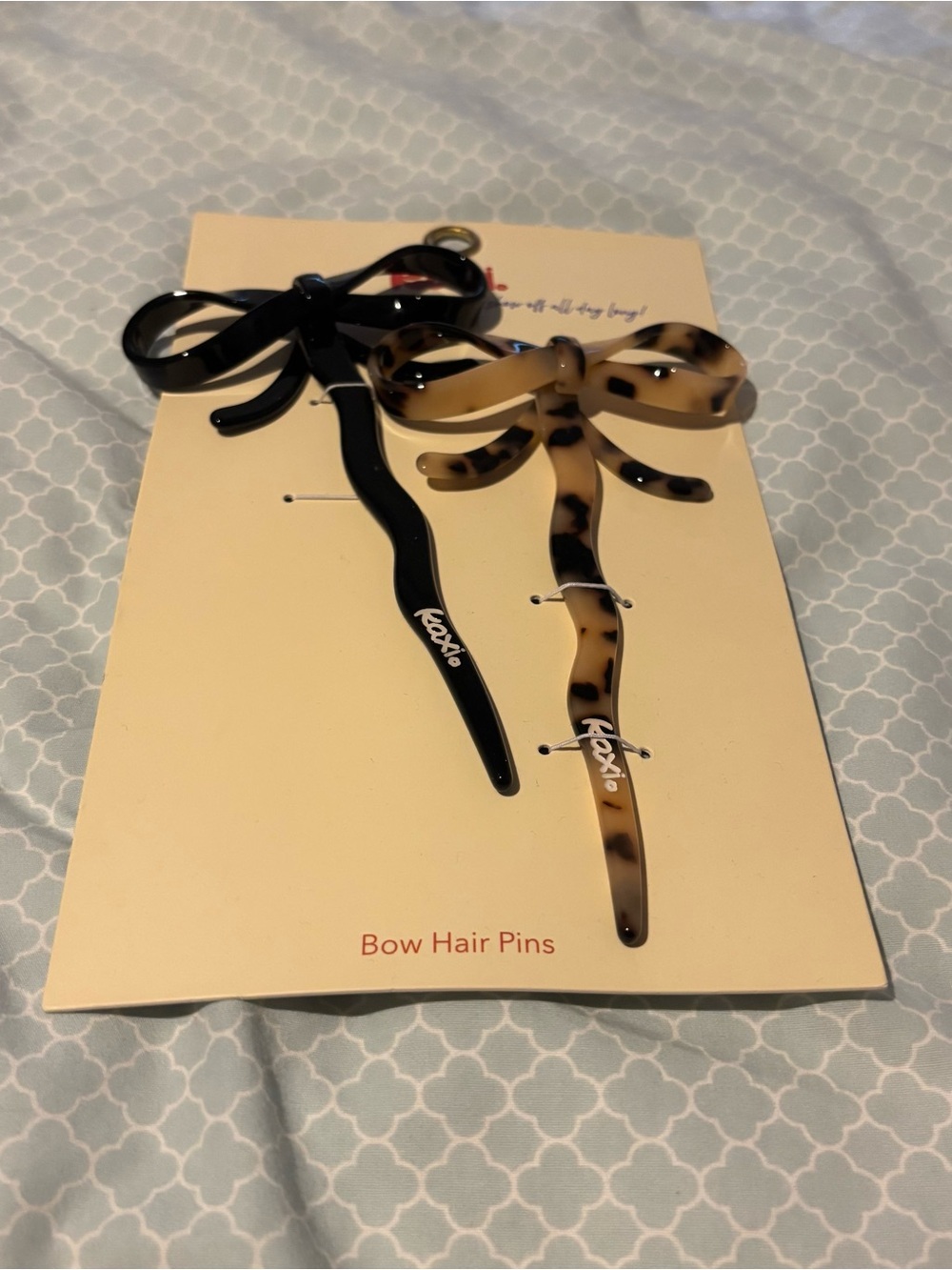 Bow Hair Pins Set — Black & Tortoiseshell